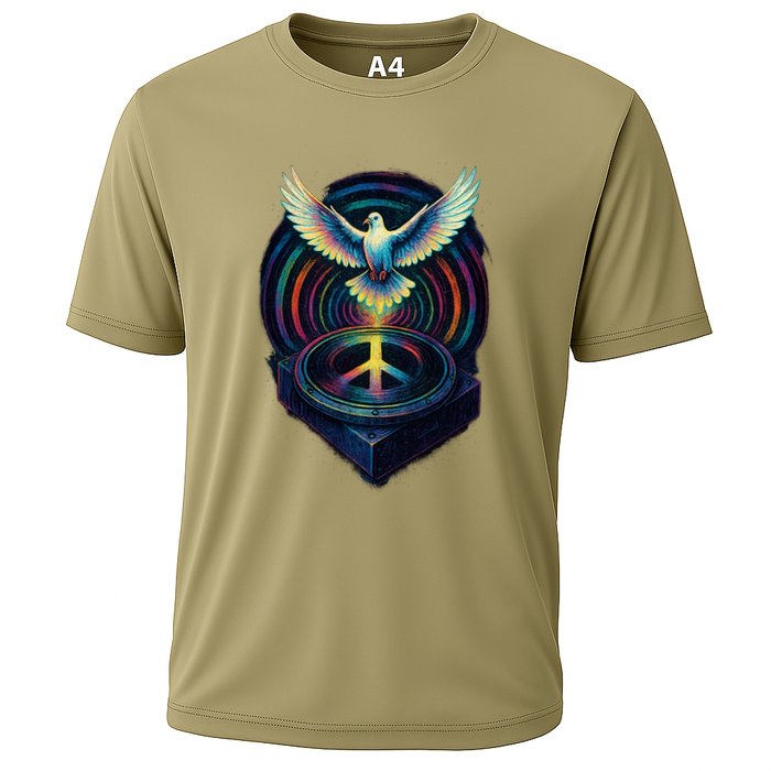 Peaceful Turntable Vibes Cooling Performance Crew T-Shirt
