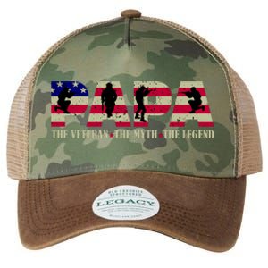 Papa The Veteran The Myth The Legend Legacy Tie Dye Trucker Hat