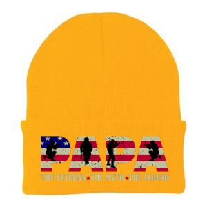 Papa The Veteran The Myth The Legend Knit Cap Winter Beanie