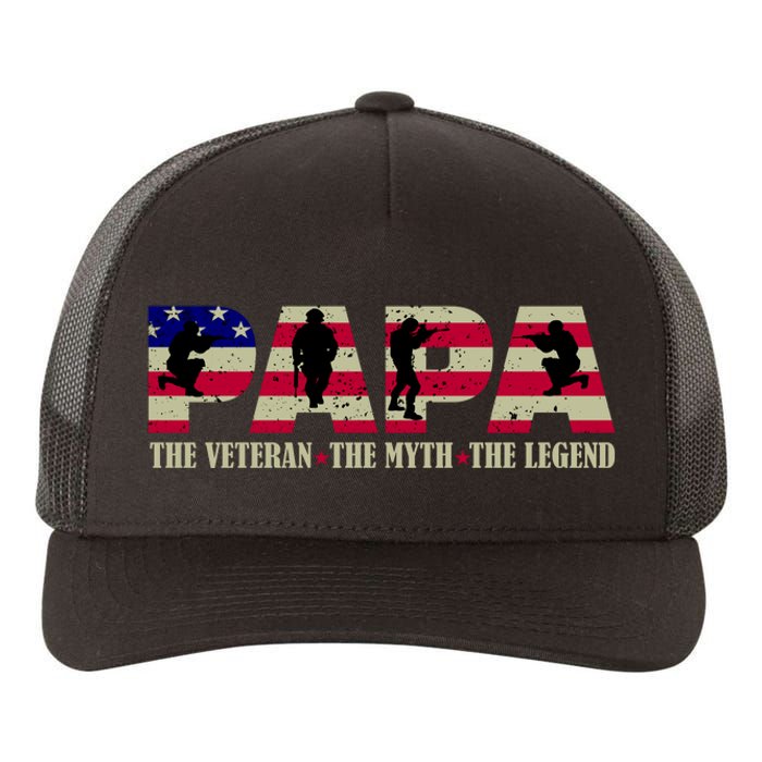 Papa The Veteran The Myth The Legend Yupoong Adult 5-Panel Trucker Hat