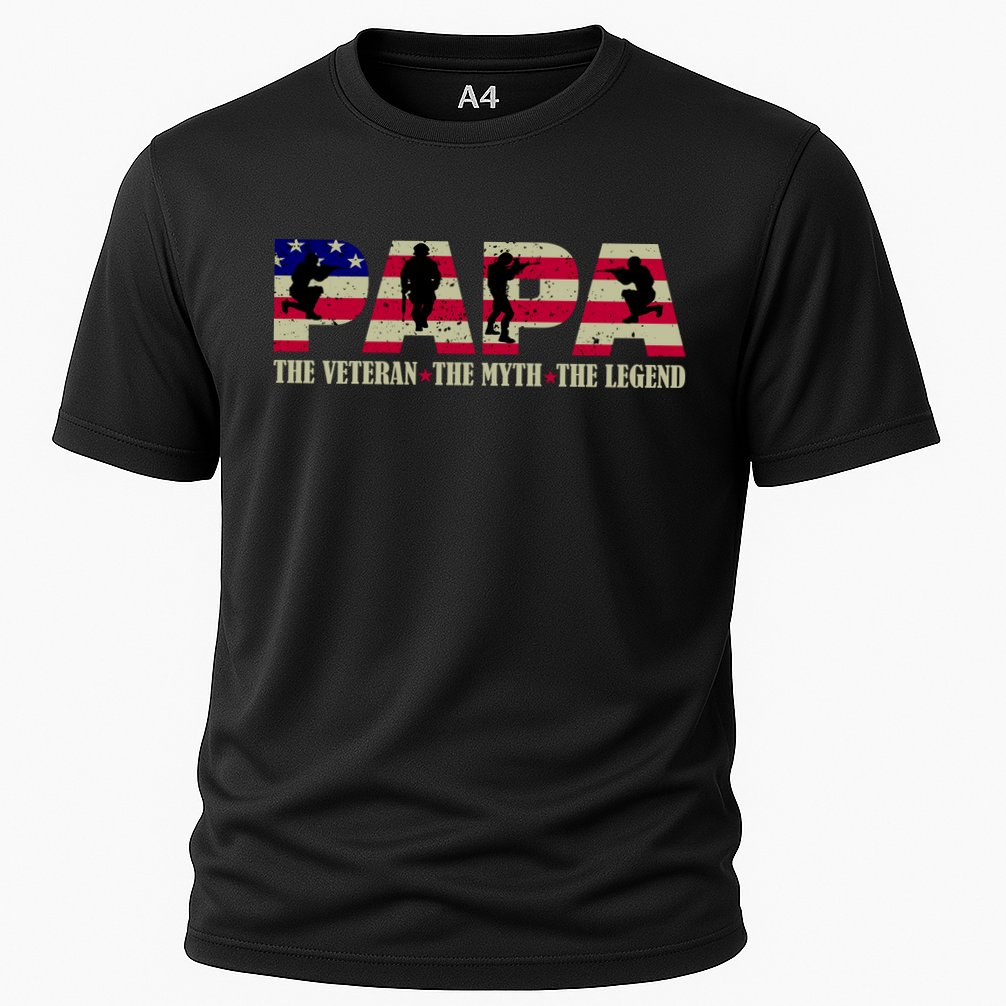 Papa The Veteran The Myth The Legend Cooling Performance Crew T-Shirt