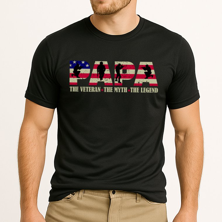 Papa The Veteran The Myth The Legend Cooling Performance Crew T-Shirt