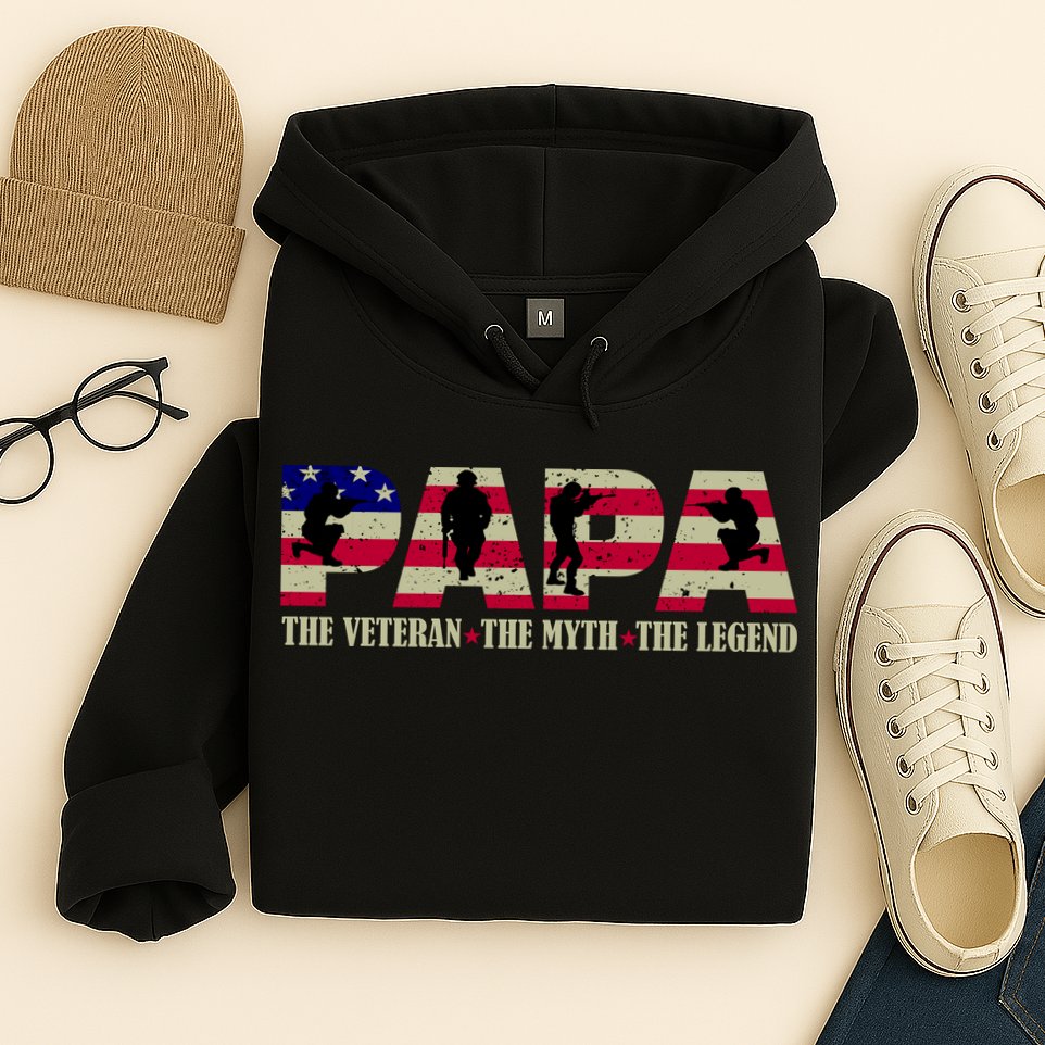 Papa The Veteran The Myth The Legend Hoodie