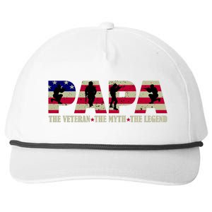 Papa The Veteran The Myth The Legend Snapback Five-Panel Rope Hat