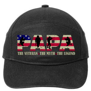 Papa The Veteran The Myth The Legend 7-Panel Snapback Hat