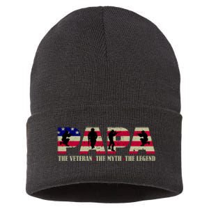 Papa The Veteran The Myth The Legend Sustainable Knit Beanie