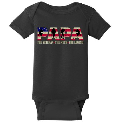 Papa The Veteran The Myth The Legend Baby Bodysuit