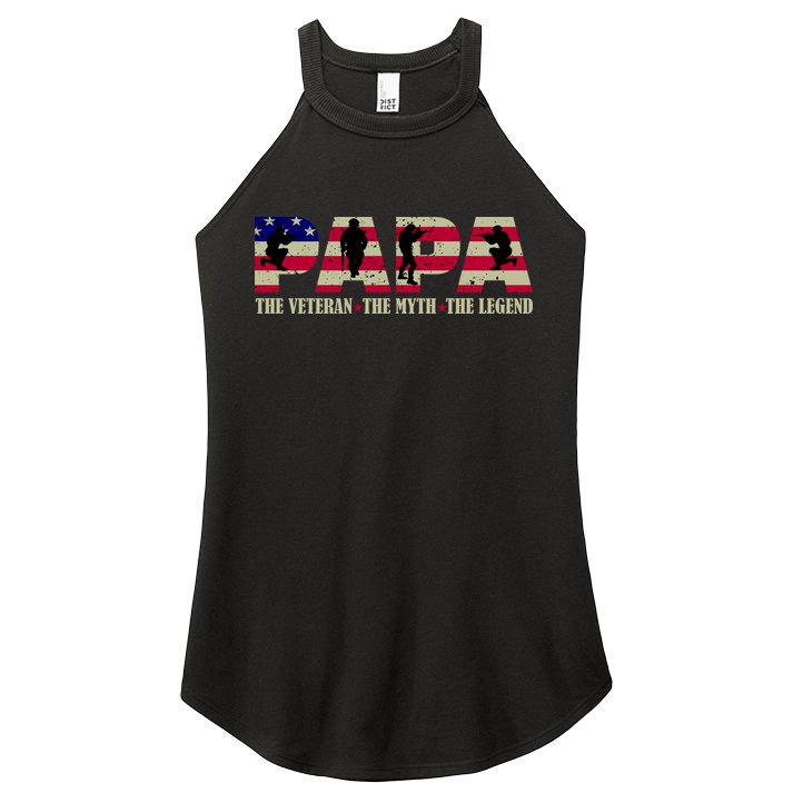 Papa The Veteran The Myth The Legend Women's Perfect Tri Rocker Tank