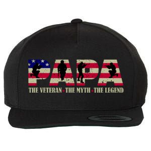 Papa The Veteran The Myth The Legend Wool Snapback Cap