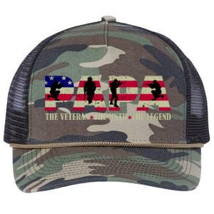 Papa The Veteran The Myth The Legend Retro Rope Trucker Hat Cap