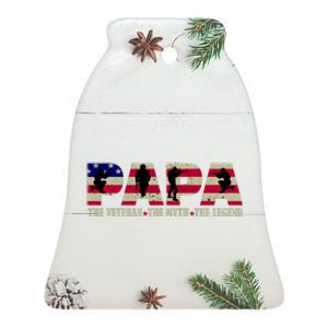 Papa The Veteran The Myth The Legend Ceramic Bell Ornament