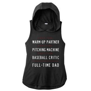 Part Time Warm Up Partner Pitching Baseball Full Time Dad Ladies PosiCharge Tri-Blend Wicking Draft Hoodie Tank