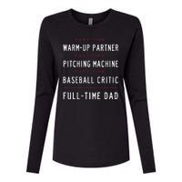 Part Time Warm Up Partner Pitching Baseball Full Time Dad Womens Cotton Relaxed Long Sleeve T-Shirt