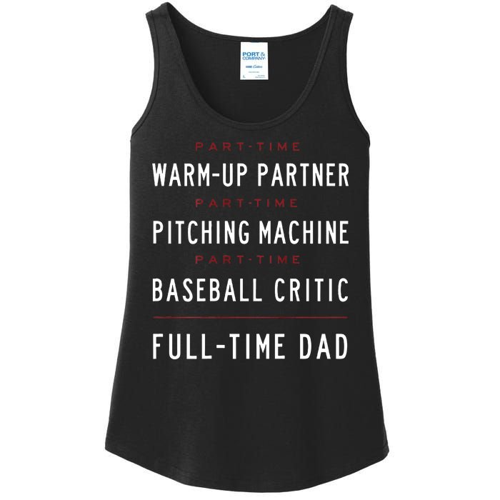 Part Time Warm Up Partner Pitching Baseball Full Time Dad Ladies Essential Tank