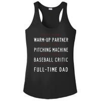 Part Time Warm Up Partner Pitching Baseball Full Time Dad Ladies PosiCharge Competitor Racerback Tank