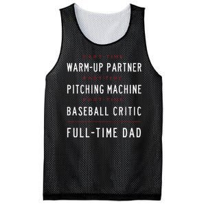 Part Time Warm Up Partner Pitching Baseball Full Time Dad Mesh Reversible Basketball Jersey Tank