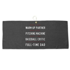 Part Time Warm Up Partner Pitching Baseball Full Time Dad Large Microfiber Waffle Golf Towel