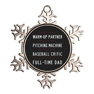 Part Time Warm Up Partner Pitching Baseball Full Time Dad Metallic Star Ornament