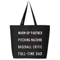 Part Time Warm Up Partner Pitching Baseball Full Time Dad 25L Jumbo Tote