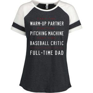 Part Time Warm Up Partner Pitching Baseball Full Time Dad Enza Ladies Jersey Colorblock Tee