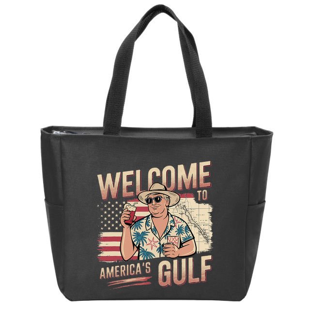 President Trump Welcome To AmericaS Gulf Mexico Vacation Zip Tote Bag
