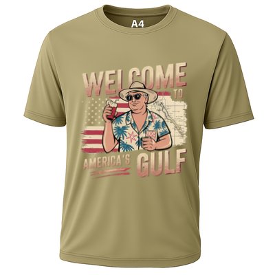 President Trump Welcome To AmericaS Gulf Mexico Vacation Cooling Performance Crew T-Shirt