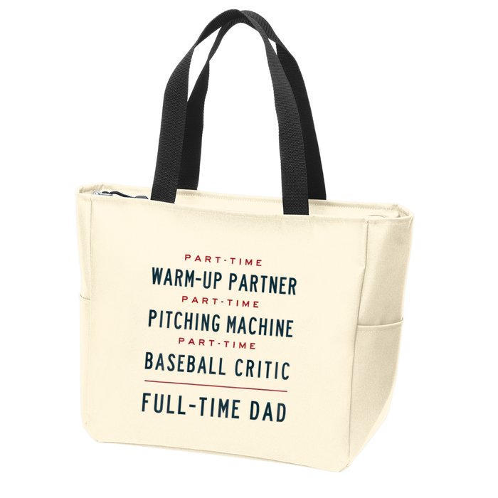 Part Time Warm Up Partner Pitching Baseball Full Time Dad Zip Tote Bag