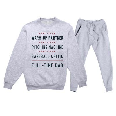 Part Time Warm Up Partner Pitching Baseball Premium Crewneck Sweatsuit Set