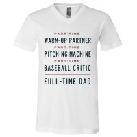 Part Time Warm Up Partner Pitching Baseball V-Neck T-Shirt