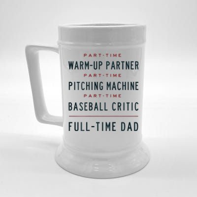 Part Time Warm Up Partner Pitching Baseball Beer Stein