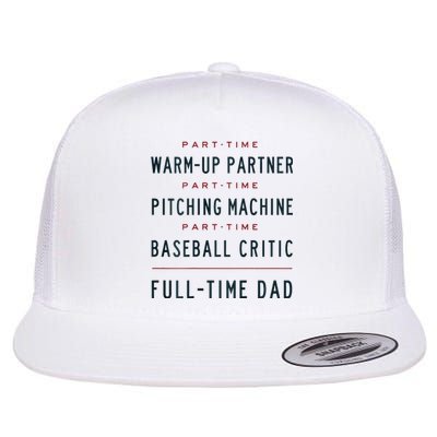 Part Time Warm Up Partner Pitching Baseball Flat Bill Trucker Hat