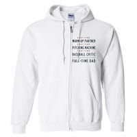 Part Time Warm Up Partner Pitching Baseball Full Zip Hoodie