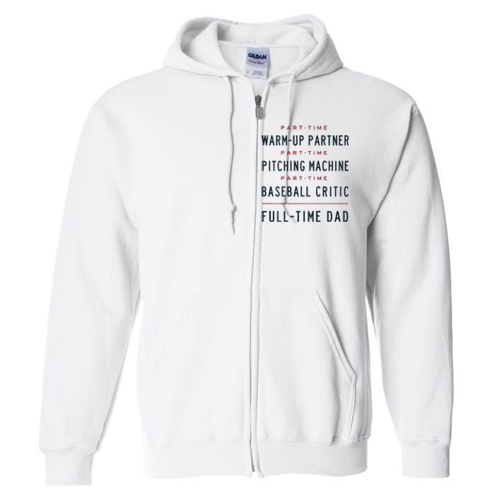 Part Time Warm Up Partner Pitching Baseball Full Zip Hoodie