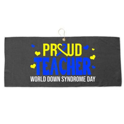 Proud Teacher World Down Syndrome Awareness Day Gifts Large Microfiber Waffle Golf Towel