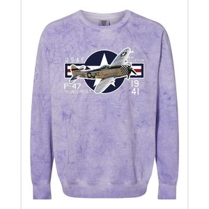 P47 Thunderbolt Ww2 Colorblast Crewneck Sweatshirt