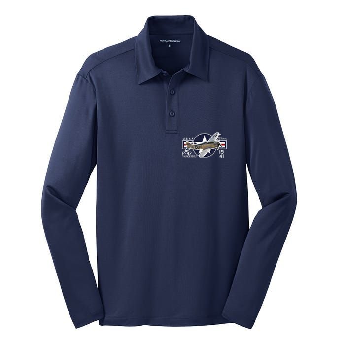 P47 Thunderbolt Ww2 Silk Touch Performance Long Sleeve Polo