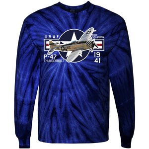 P47 Thunderbolt Ww2 Tie-Dye Long Sleeve Shirt