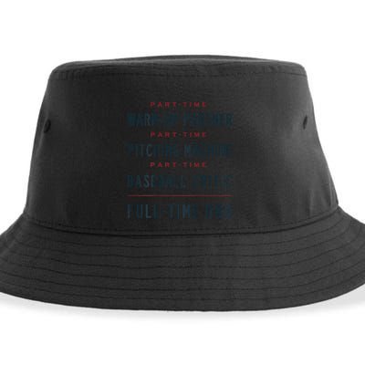 Part Time Warm Up Partner Pitching Baseball Full Time Dad Gift Sustainable Bucket Hat