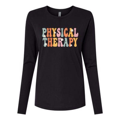 Physical Therapy Week Groovy Appreciation Day For Women Work Womens Cotton Relaxed Long Sleeve T-Shirt