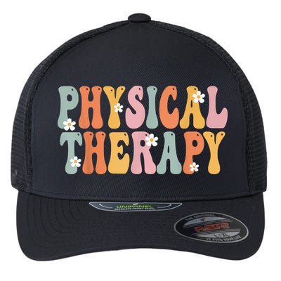 Physical Therapy Week Groovy Appreciation Day For Women Work Flexfit Unipanel Trucker Cap