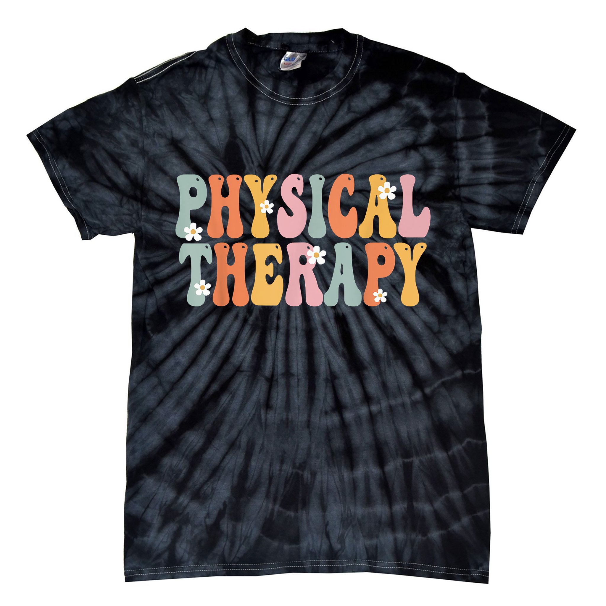 Physical Therapy Week Groovy Appreciation Day For Women Work Tie-Dye T-Shirt