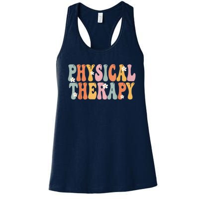 Physical Therapy Week Groovy Appreciation Day For Women Work Women's Racerback Tank