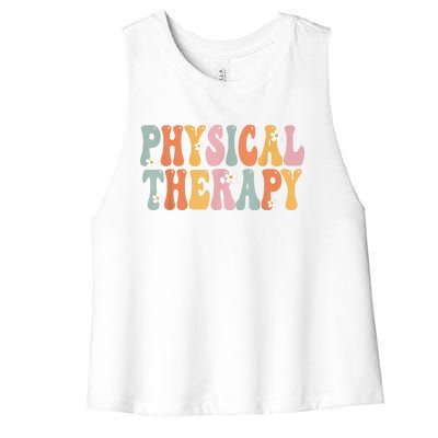 Physical Therapy Week Groovy Appreciation Day For Women Work Women's Racerback Cropped Tank