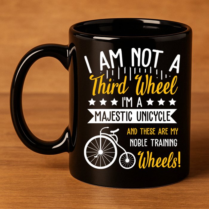 Professional Third Wheel Unicycle Dating Humor Sarcasm Gift 11oz C Handle Ceramic Mug