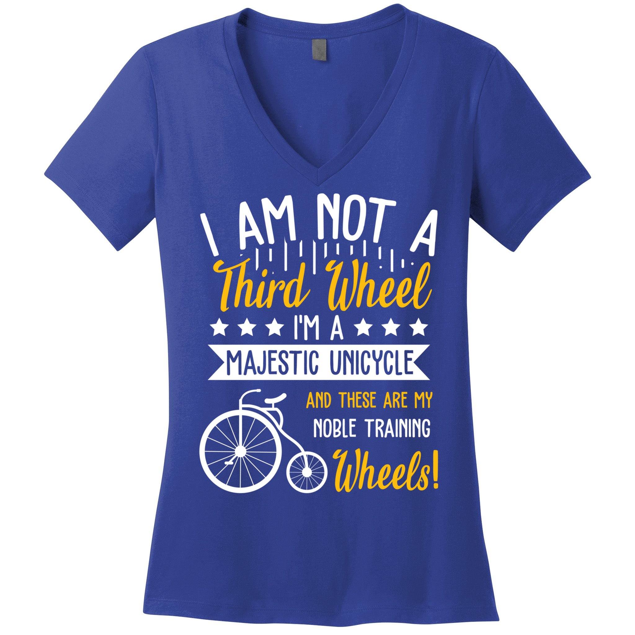 Professional Third Wheel Unicycle Dating Humor Sarcasm Gift Women's V-Neck T-Shirt