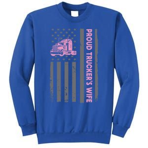 Proud TruckerS Wife American Flag Truck Driver Wife Lover Great Gift Sweatshirt