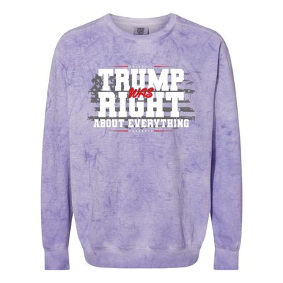 Patriotic Trump Was Right About Everything USA Flag Colorblast Crewneck Sweatshirt