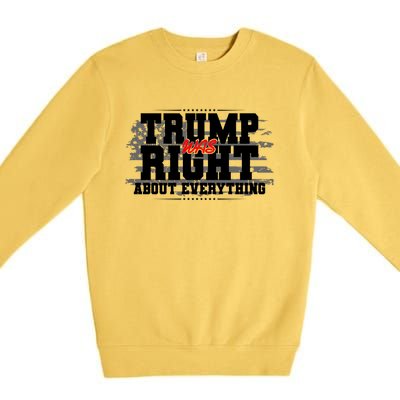 Patriotic Trump Was Right About Everything USA Flag Premium Crewneck Sweatshirt