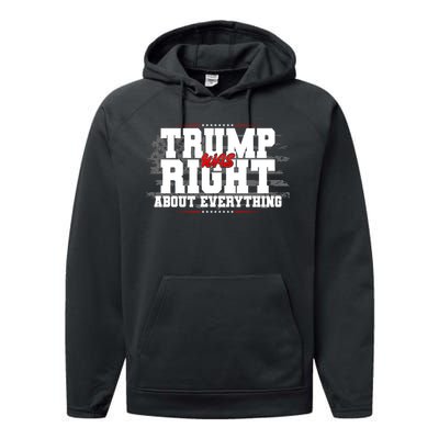 Patriotic Trump Was Right About Everything USA Flag Performance Fleece Hoodie