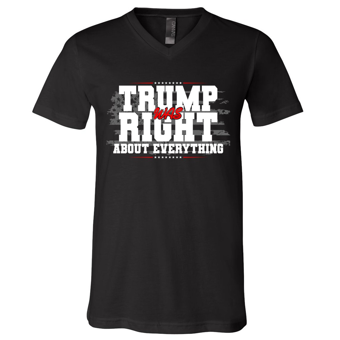 Patriotic Trump Was Right About Everything USA Flag V-Neck T-Shirt
